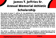 James T. Jeffries, Sr. Annual Memorial Athletic Scholarship is currently accepting applications from Class of 2024!