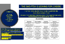 THE SWD PTSA IS LOOKING FOR LEADERS! Join us on Tuesday, May 21, 2023 @ 6:00pm