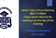 Senior Class Virtual Meeting - September 27 @ 6:00PM