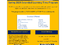 SWD Spring 2024 Extended Learning Time registration is approaching. 